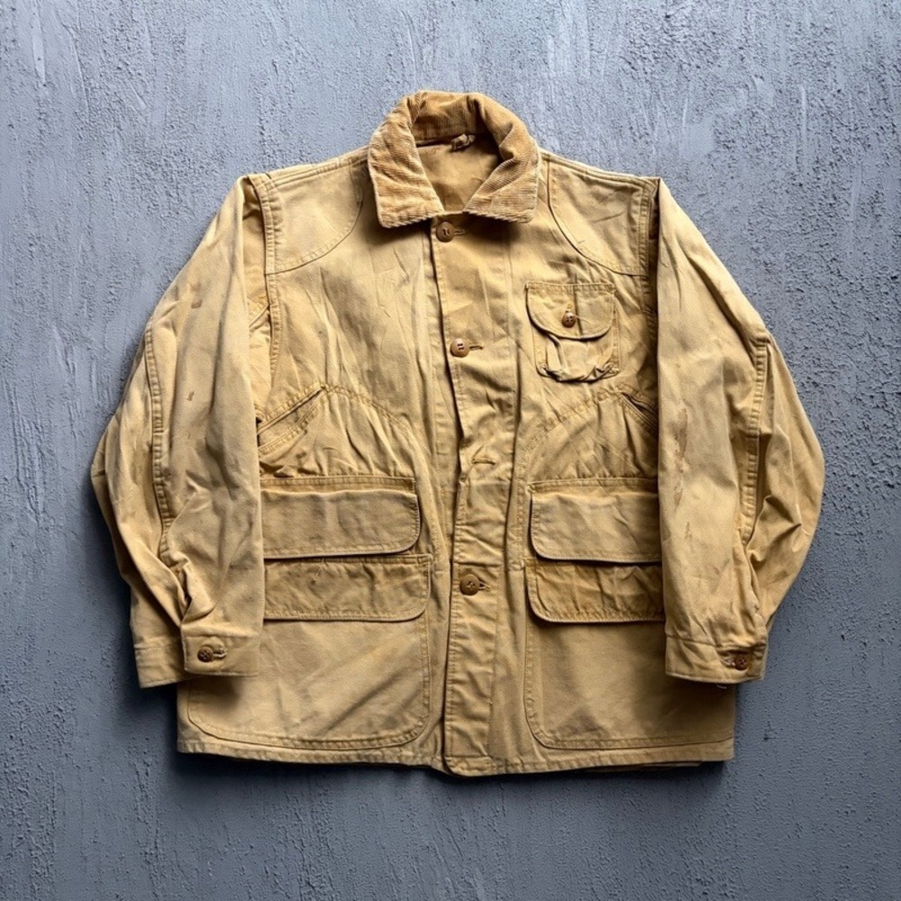 Vintage Red Head Hunting Jacket Medium Beige 1950s Canvas Workwear